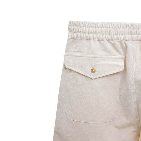 Merely Made Plant Jacquard Wide Shorts Cream 190SP Degli Uberti